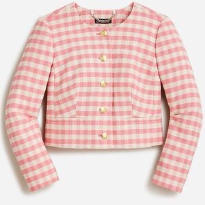 J. Crew Louisa lady jacket in gingham terry tweed
